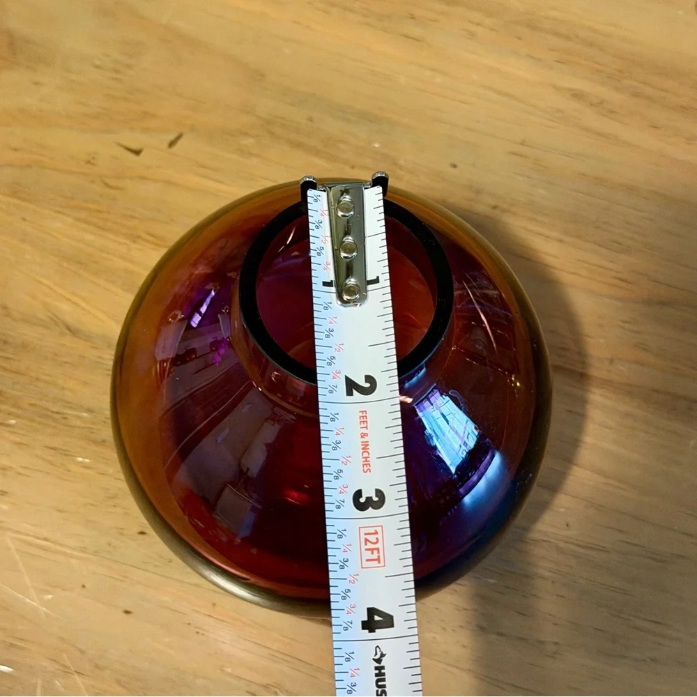Crate & Barrel Amethyst Glass Vase Poland Round Bulb Vintage Style